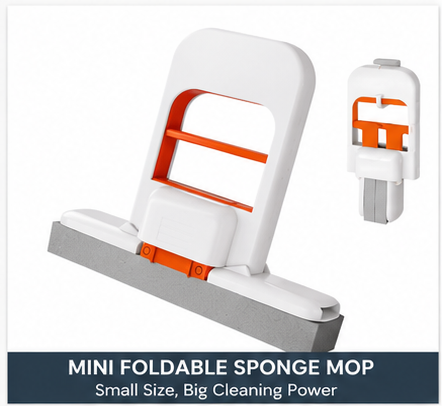 Mini Portable Foldable Sponge Mop for Quick Cleaning